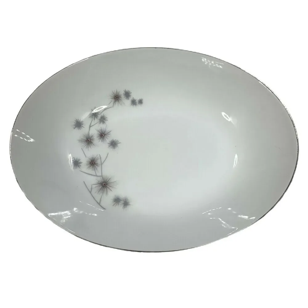 Vintage Starburst Oval Serving Vegetable Bowl Porcelain Atomic Made Japan